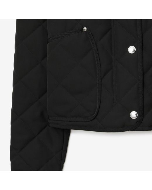 Burberry Quilted Cropped Barn Jacket in Black Lyst UK
