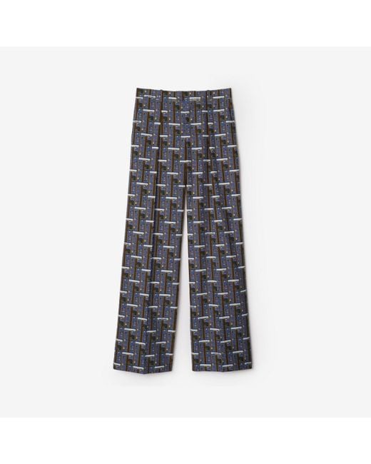 Burberry Gray Bus Silk Pyjama Trousers