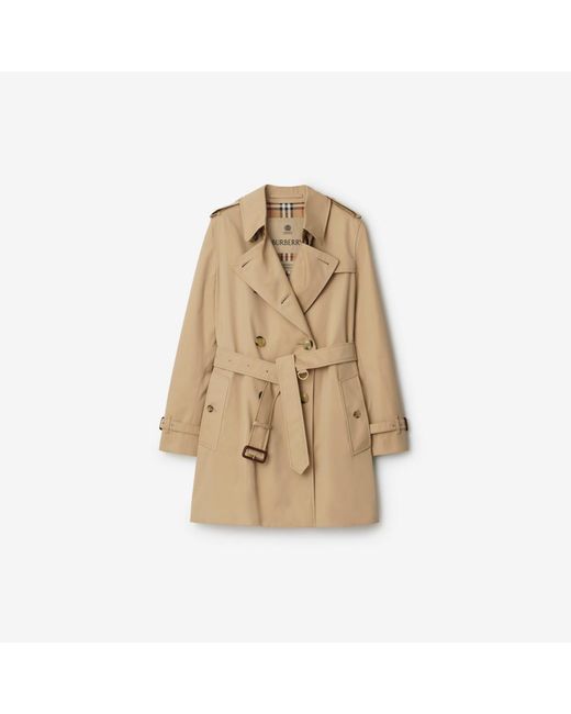 Burberry Natural Short Kensington Heritage Trench Coat