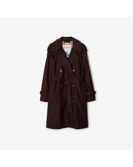 Burberry Brown Mid-Length Gabardine Castleford Trench Coat