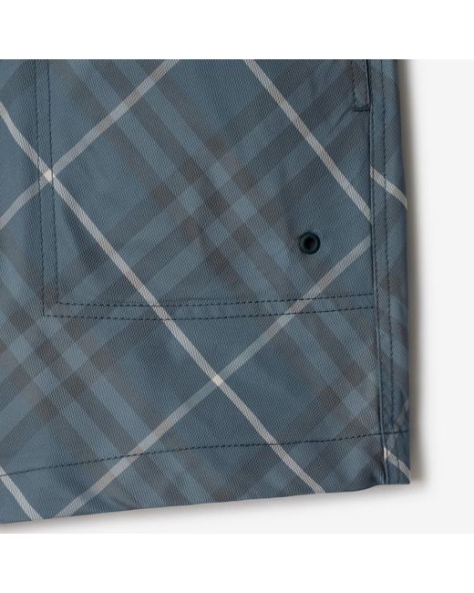 Burberry Check Swim Shorts in Blue für Herren