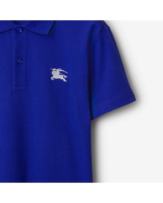 Burberry Blue Cotton Polo Shirt for men
