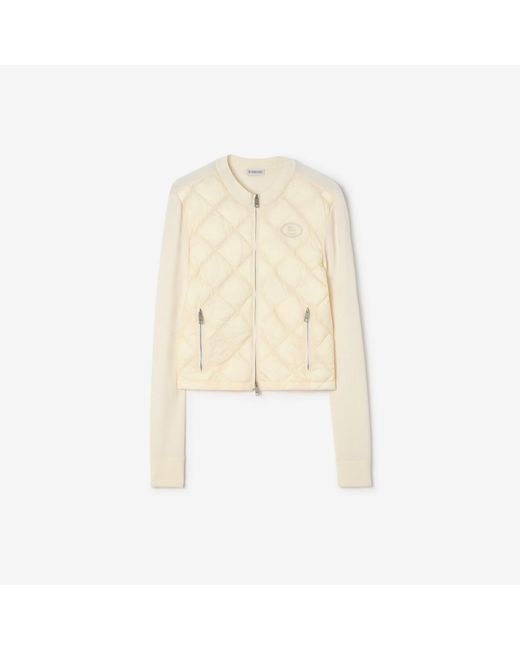 Burberry Natural Quilted Nylon And Wool Fulbrook Jacket