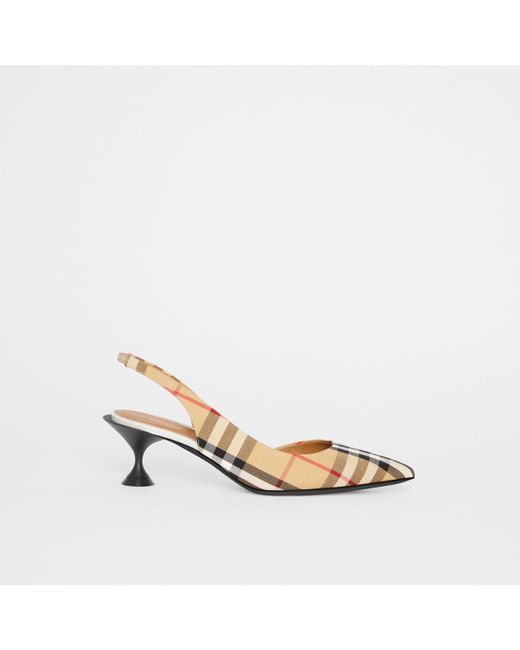 Burberry Multicolor Leticia Leather Slingback Pumps