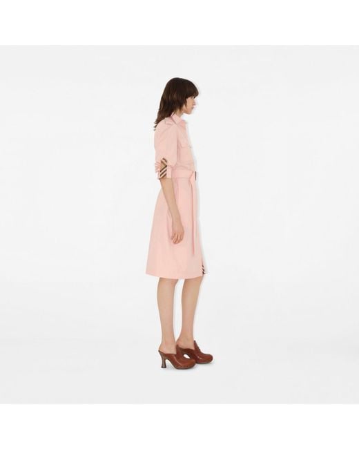 Burberry Pink Cotton Poplin Shirt Dress