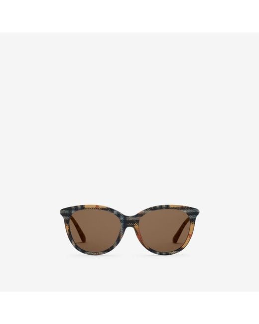 Burberry Multicolor Tubular Check Round Sunglasses