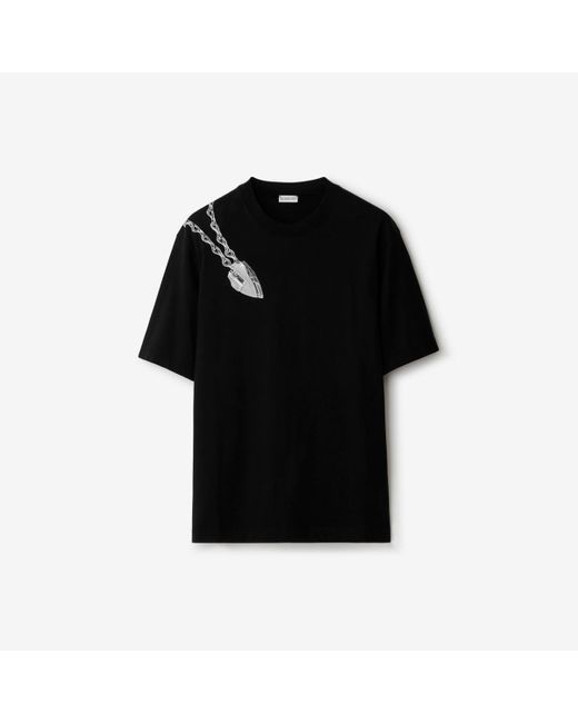 Burberry Black Shield Hardware Cotton T-shirt for men