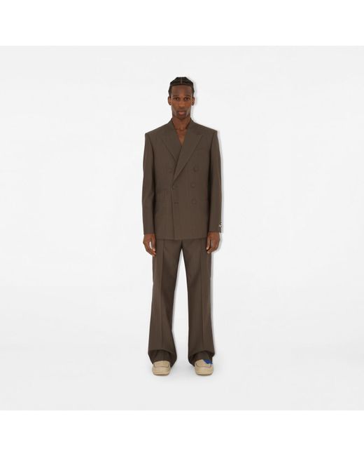 Burberry Brown Wool Tailored Trousers for men
