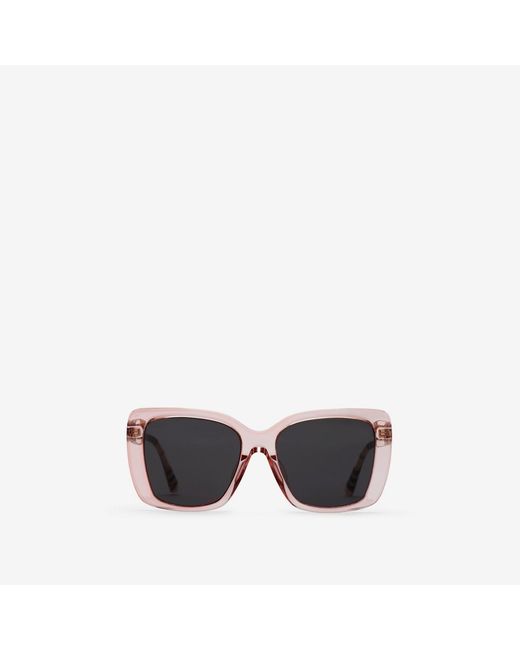 Burberry Black Tubular Check Square Sunglasses​