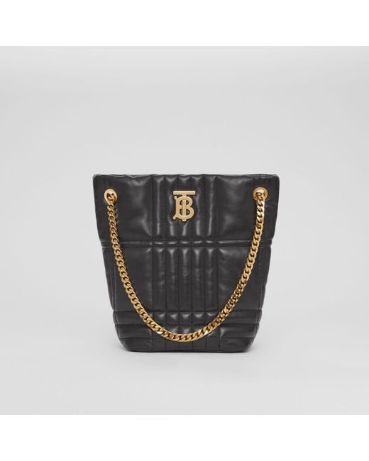 Burberry Leather Small Quilted Lambskin Lola Bucket Bag in Black - Lyst