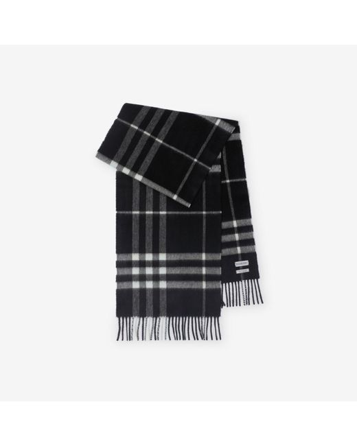 Burberry Black Check Cashmere Scarf