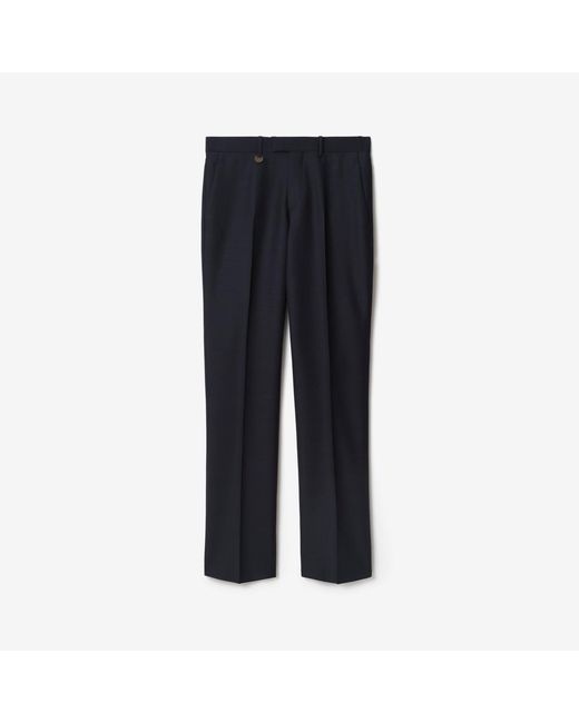Burberry Black Wool Mohair Sloane Tailored Trousers for men