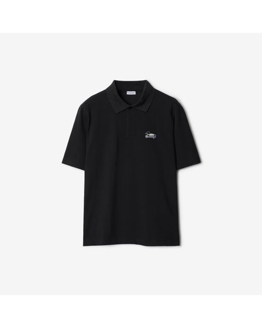 Burberry Black Cotton Polo Shirt for men