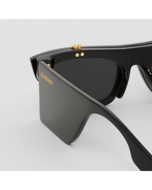 Burberry Flip-up Cat-eye Frame Palmer Sunglasses in Black | Lyst