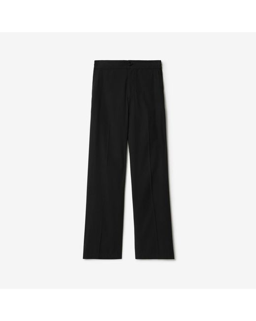 Burberry Black Cotton Blend Tailored Trousers for men