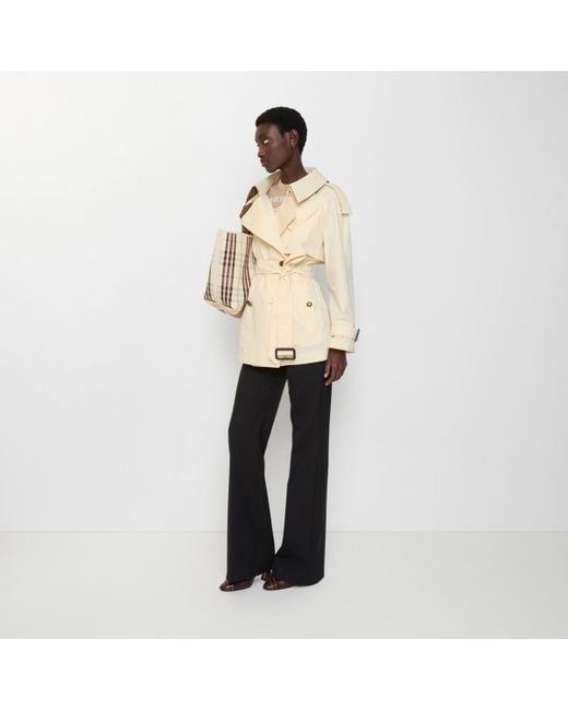 Burberry Natural Short Lightweight Cotton Fitzrovia Trench Coat