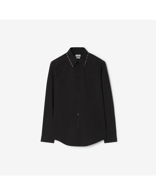 Burberry Black Classic Fit Cotton Poplin Shirt for men