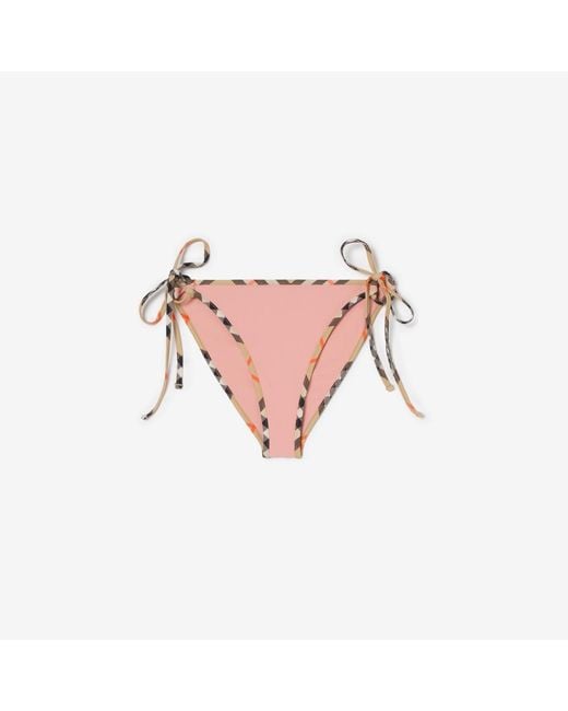 Burberry Pink Check Trim Bikini Briefs