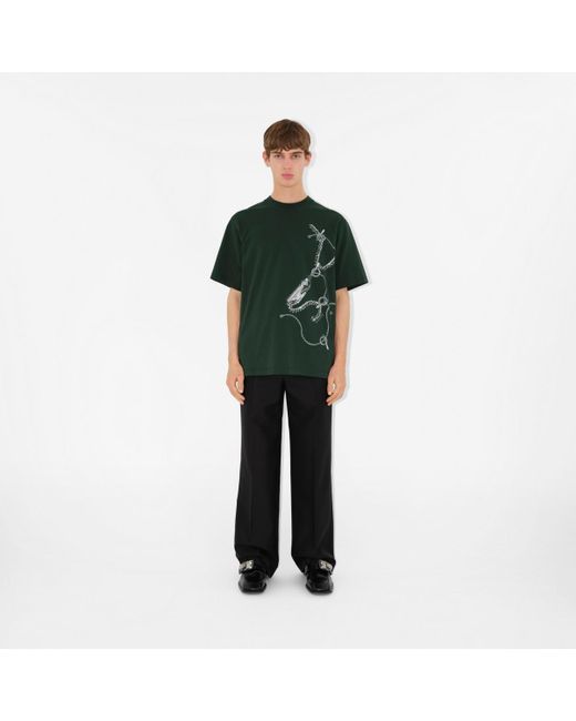 Burberry Green Knight Hardware Cotton T-shirt for men