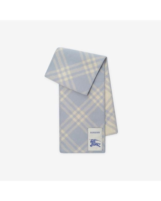 Burberry Blue Check Wool Scarf