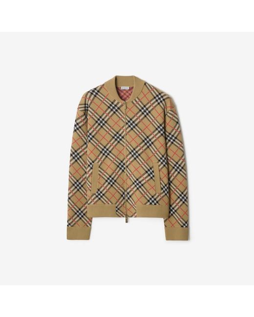 Burberry Multicolor Check Cotton Wool Bomber Jacket for men