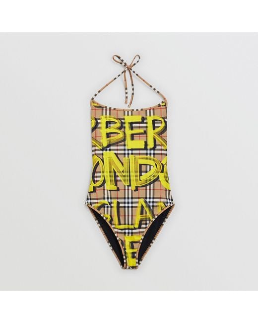 Burberry graffiti on sale swimsuit womens