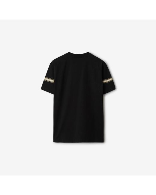 Burberry Black Striped Cotton T-shirt for men