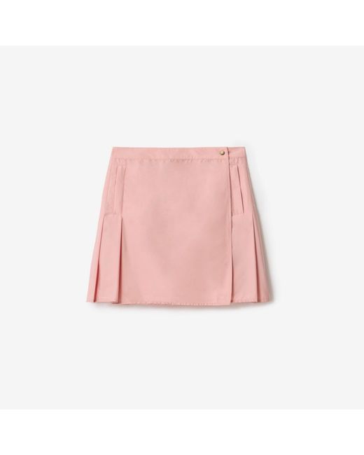 Burberry Pink Pleated Stretch Nylon Mini Skirt