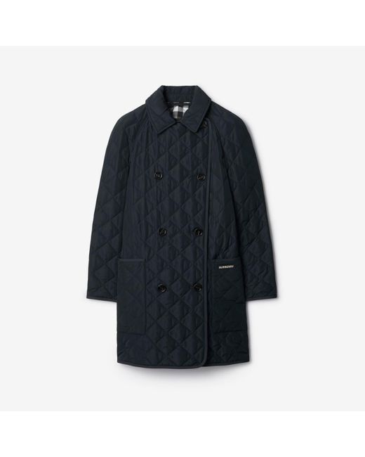 Burberry Blue Quilted Coat