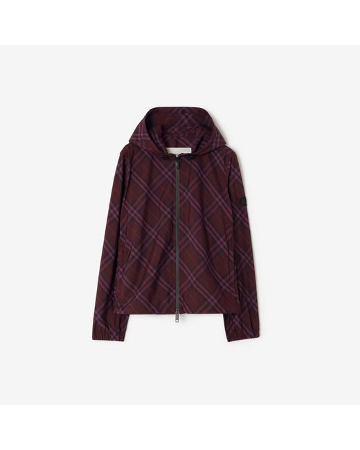 Burberry Purple Check Salcombe Hooded Jacket