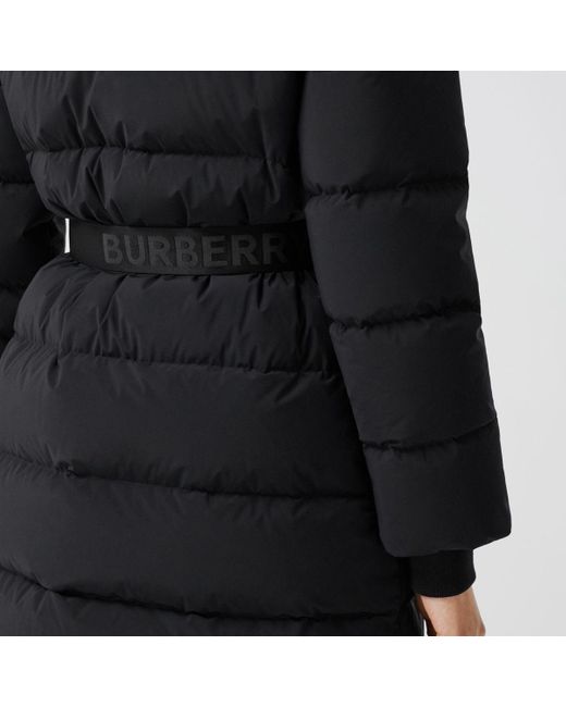 burberry detachable hood belted puffer coat
