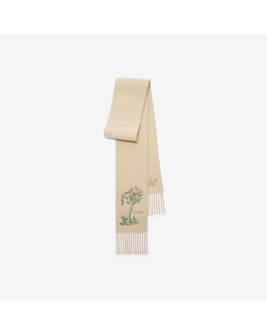 Burberry Natural Narrow Brave Little Tree Cashmere Scarf