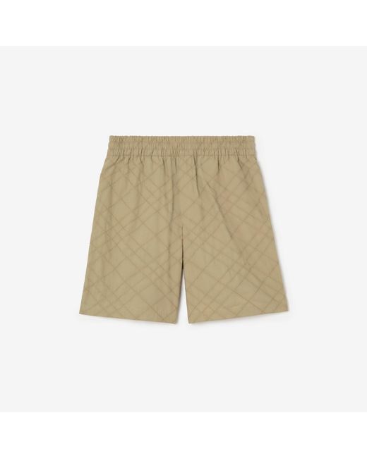 Burberry Natural Check Embroidered Cotton Shorts for men