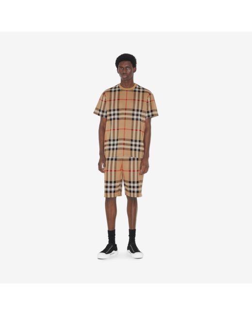 Burberry Natural Check Cotton Shorts for men