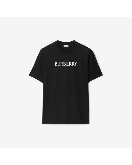Burberry Black Logo Cotton T-Shirt for men