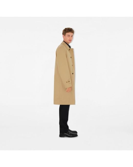 Burberry Long Gabardine Car Coat in Natural für Herren