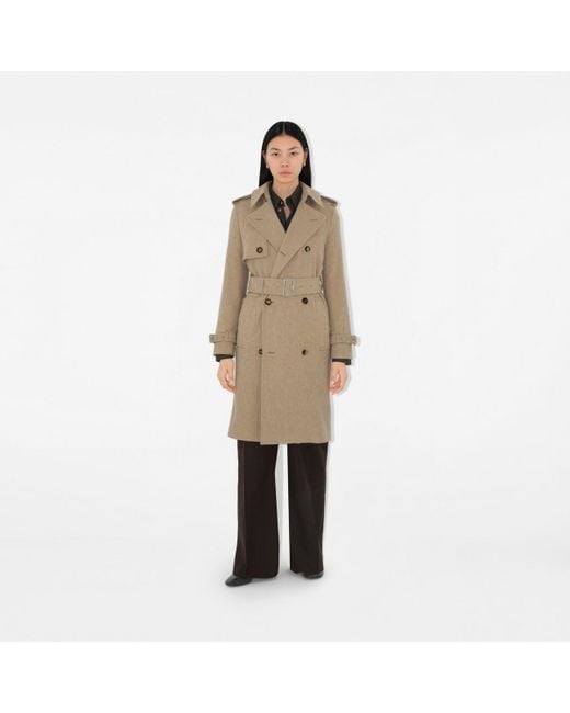 Burberry Long Cashmere Hillgate Trench Coat in Natural Lyst UK