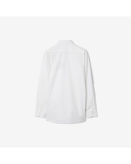 Burberry White Ekd Cotton Formal Shirt for men