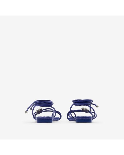 Burberry Blue Leather Ivy Shield Sandals
