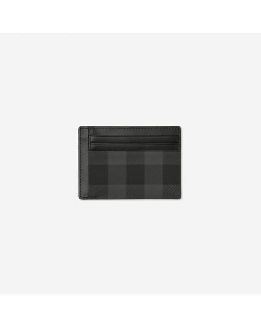 Burberry Black Check Money Clip Card Case for men