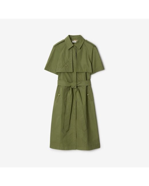 Burberry Green Cotton Poplin Trench Dress