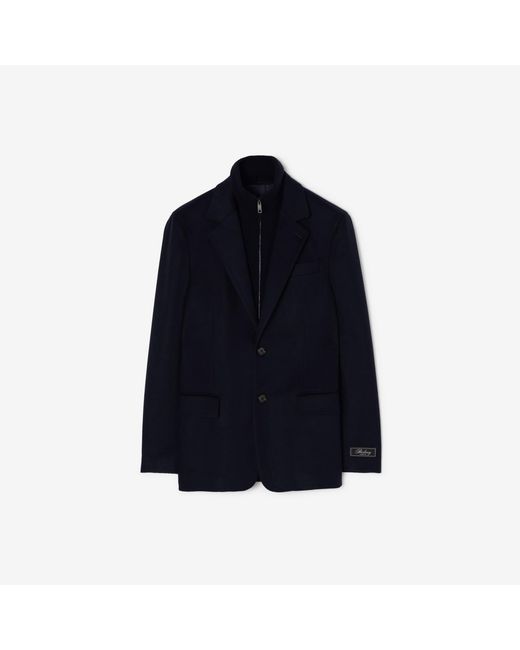 Burberry Blue Detachable Bib Cashmere Tailored Jacket for men