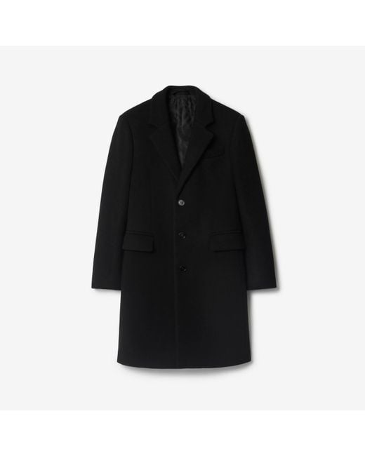 Burberry Black Wool Tailored Coat for men