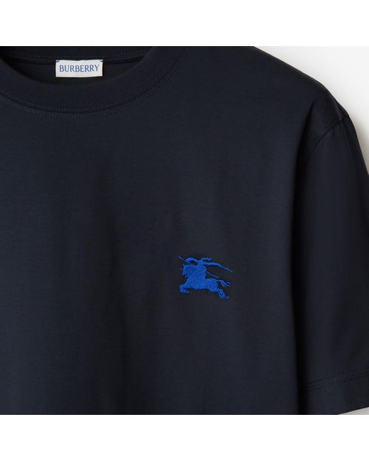 Burberry Blue Cotton T-shirt for men