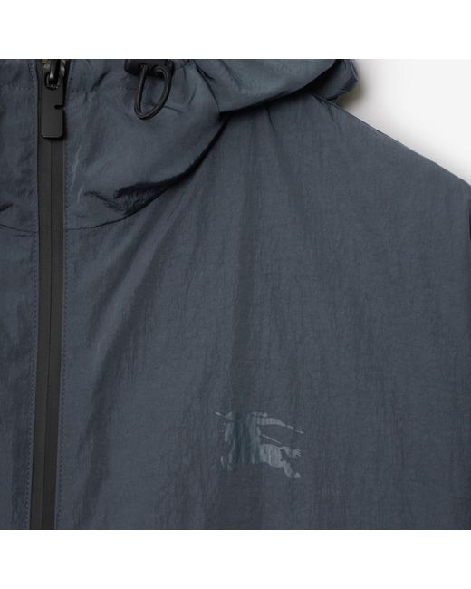Burberry Blue Ekd Badge Nylon Hooded Jacket for men