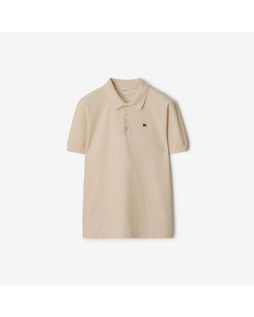 Burberry Natural Metal Knight Cotton Polo Shirt for men