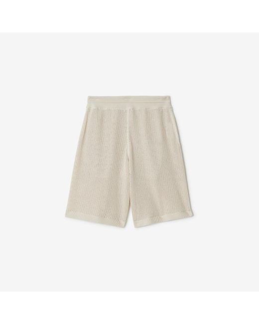 Burberry Natural Cotton Mesh Shorts for men
