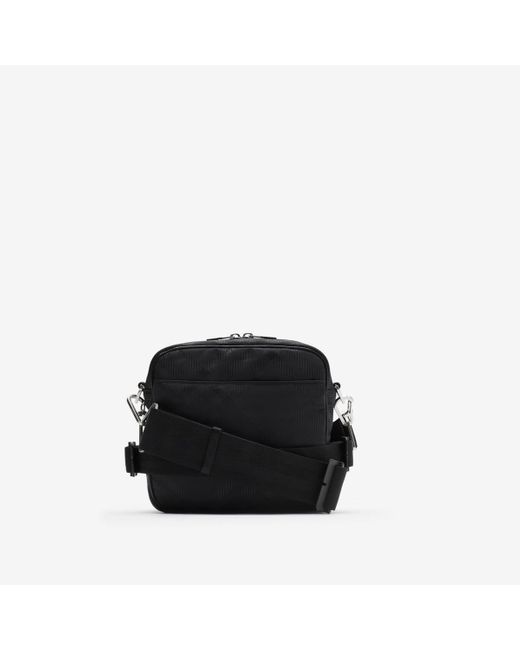 Burberry Black Check Jacquard Pocket Crossbody Bag for men