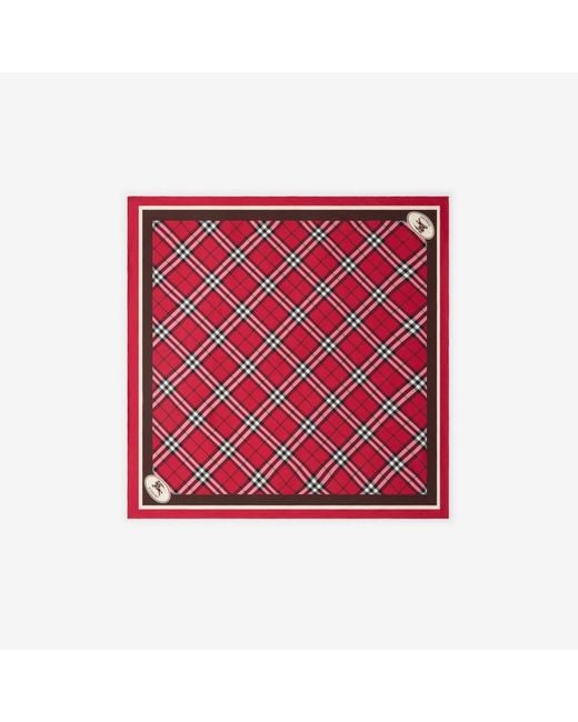 Burberry Red Check Silk Scarf