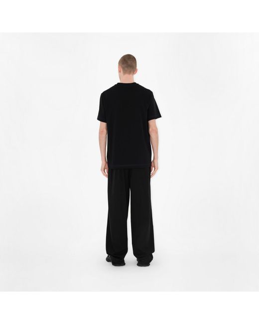 T-shirt en coton Burberry pour homme en coloris Black